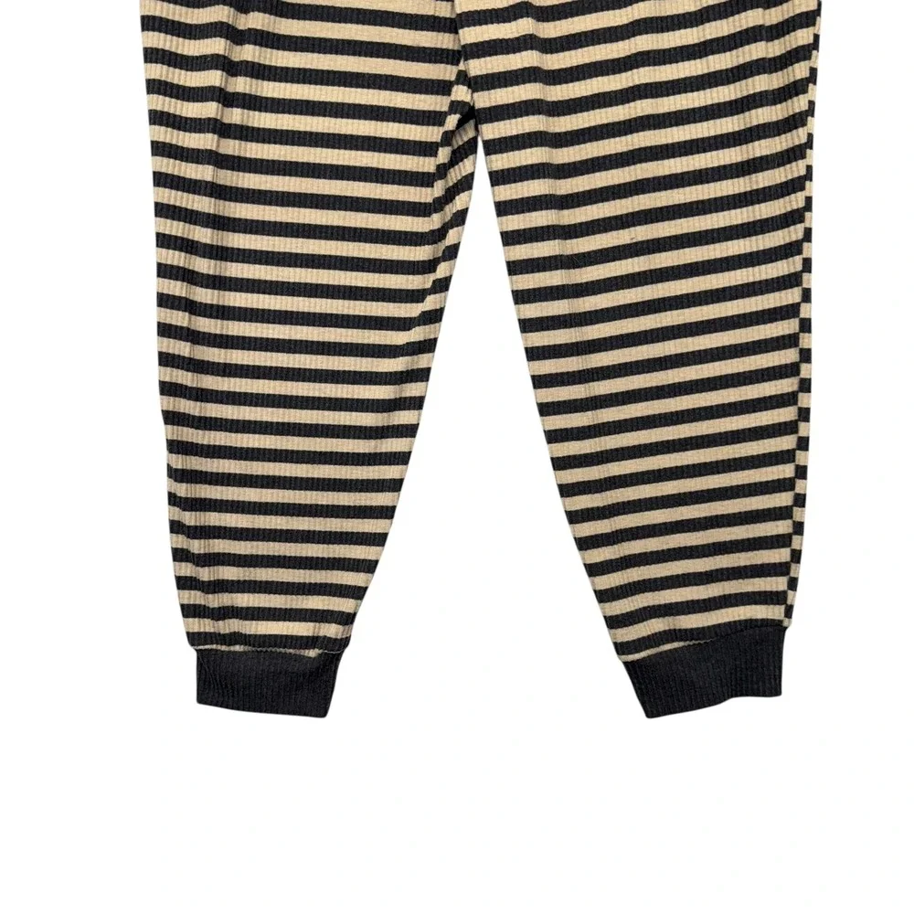 Torrid Sleep Striped Ribbed Jogger Pants Lounge Sleepwear Women Size 3 Black Tan